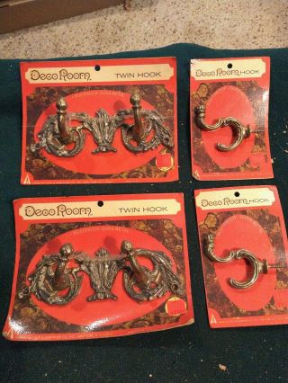 Old Stock American Tack And Hardware Deco Room Wall Hooks Nos Vintage Retro