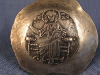ANCIENT BYZANTINE COIN AD 1118 - 1143 JOHN II COMNENUS HYPERPYRON ELECTRUM VF 2