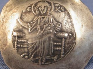 ANCIENT BYZANTINE COIN AD 1118 - 1143 JOHN II COMNENUS HYPERPYRON ELECTRUM VF 7