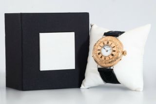 Antique Patek,  Philippe& Co Men’s Wrist Watch Solid Gold 18K Case Enamel 10
