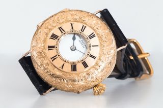 Antique Patek,  Philippe& Co Men’s Wrist Watch Solid Gold 18K Case Enamel 2