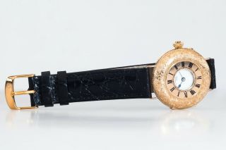 Antique Patek,  Philippe& Co Men’s Wrist Watch Solid Gold 18K Case Enamel 3