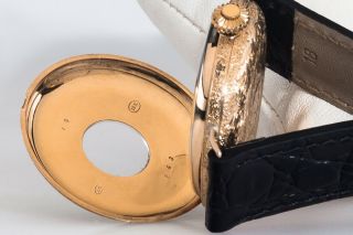 Antique Patek,  Philippe& Co Men’s Wrist Watch Solid Gold 18K Case Enamel 9