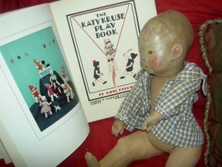 Series I,  antique c1914,  early model,  Kathe Kruse,  Germany cloth doll sgnd.  foot 2