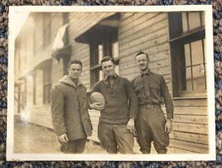 1918 308th Infantry Photo Of Soldiers Playing Football 77th Division Ww1