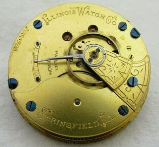 Antique 18s Illinois Grade 2 11j Hunter Pocket Watch Movement Parts