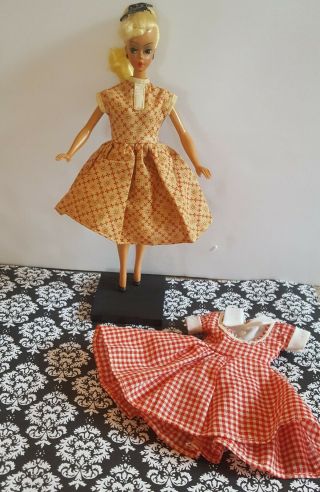 Vintage Bild Lilli Doll - 7 1/2 " - Blonde - Vintage Dress