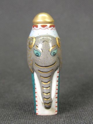 Chinese Famille Rose Porcelain Snuff Bottle:Elephant 6