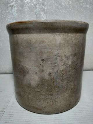 Antique Primitive 2 Gallon Salt Glaze Stoneware Crock 4