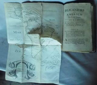 Rare Antique book History of Bucaniers in America 17th c 1699 Pirate Exquemelin 5