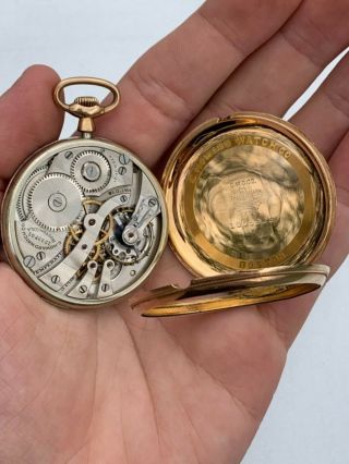 Antique E.  HOWARD Yellow Gold Filled Pocket Watch 17 Jewels Parts 4