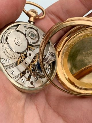 Antique E.  HOWARD Yellow Gold Filled Pocket Watch 17 Jewels Parts 8