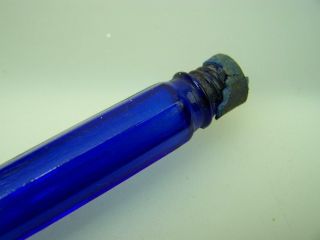 Vintage cobalt blue glass scent perfume bottle  3997 2