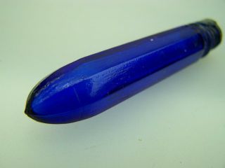 Vintage cobalt blue glass scent perfume bottle  3997 4