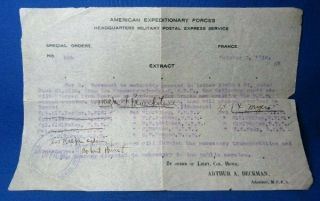 Wwi Army Lieutenant Colonel Order To Pick Up Trucks Bourges - Bordeaux Paper