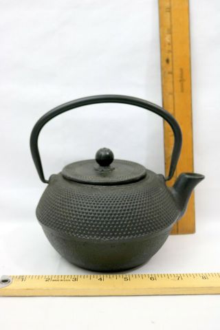 Vintage Japanese Black Hobnail Cast Iron Tea Pot Teapot