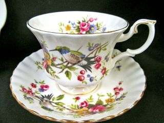 ROYAL ALBERT tea cup and saucer woodland series Hummingbird teacup pattern 5