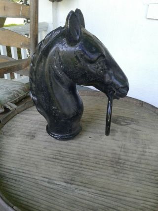 Vintage Cast Aluminum Horse Head Hitching Post Topper