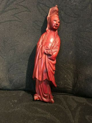 Vintage Chinese Carved Wood (?) Figure Of Guanyin 6 3/4 "