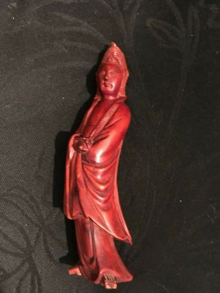 Vintage Chinese Carved Wood (?) Figure of Guanyin 6 3/4 