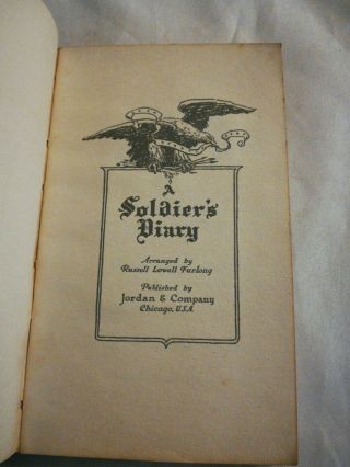 A Soldier ' s Diary WW1 diary by Jordan & co.  1917 English/French edition 5