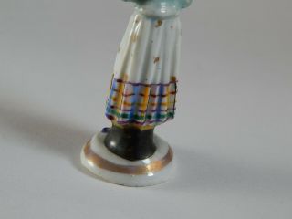 Miniature Antique 19th Century English Staffordshire Pottery Figure Woman 2.  5 
