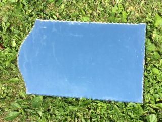 Antique Art Deco Etched Glass Scalloped Frameless Shabby Chic Wall Mirror