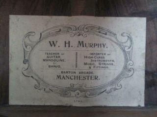 Antique 19th Century Parlour Guitar By W.  H.  Murphy Circa 1880 Manchester 4