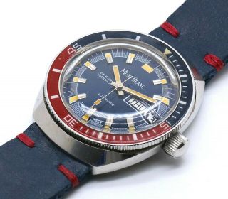 • Montblanc Vintage Mechanical 1970 Pepsi Bakelite Rare Divers Day Date Watch •