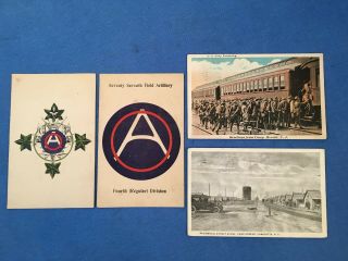 World War I Postcards 77th Field Artillery Military Ephemera Postmarked 1918 Aef
