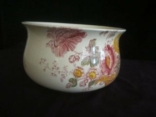 Vtg.  Crownford Staffordshire Floral Ceramic Planter Handled Chamber Pot 4