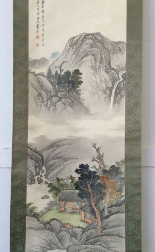 掛軸Japan Japanese Hanging Scroll Landscape View Sansui [B265] 2