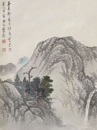 掛軸Japan Japanese Hanging Scroll Landscape View Sansui [B265] 3
