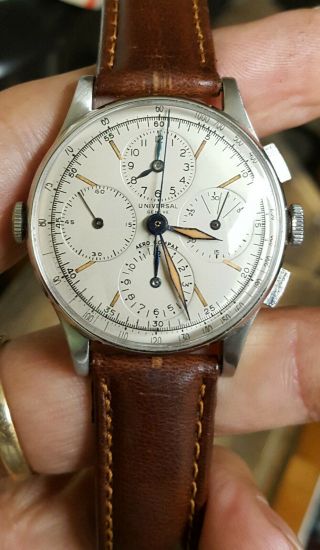 Vintage Universal Geneve Compax Chronograph Wristwatch Cal.  287 Serviced 11