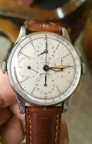 Vintage Universal Geneve Compax Chronograph Wristwatch Cal.  287 Serviced 9