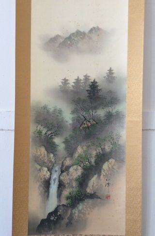 掛軸Japan Japanese Hanging Scroll Landscape View Sansui [B263] 2