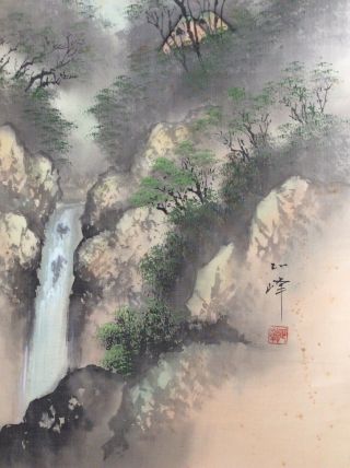 掛軸Japan Japanese Hanging Scroll Landscape View Sansui [B263] 4