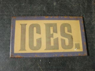 37975 Old Antique Vintage Tin Sign N0t Enamel Ice Cream Shop Café Ices