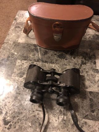 Vintage German Ww2 Mid - Size Busch Binoculars W/ Case