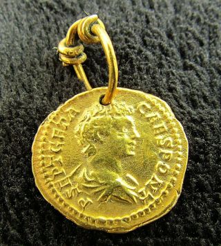 Stunning Roman Ancient Gold Fourree GETA Pendant circa 209 - 211 AD (952) 2