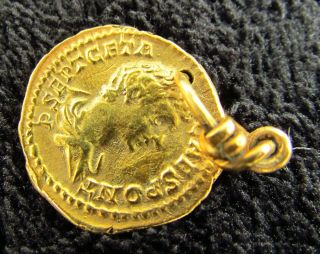 Stunning Roman Ancient Gold Fourree GETA Pendant circa 209 - 211 AD (952) 5