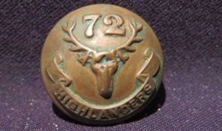 72nd Seaforth Highlanders Of Canada Wwi/pre - Wwi Brass 23mm Moore Taggart Button