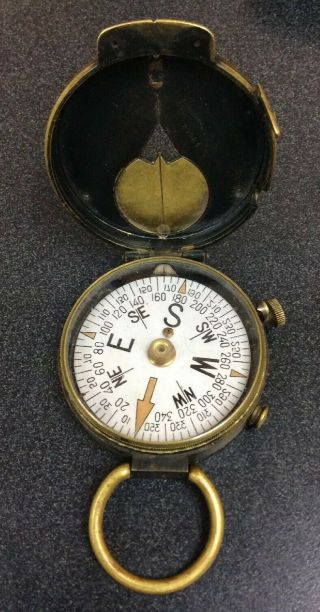 Wwi Us Army Engineer Corps Cruchon & Emons Berne Solid Brass Military Compass