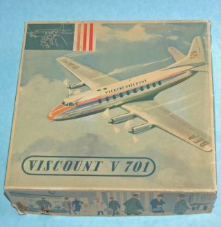 Illustrated Box Only Biller Nr 701 Vickers Viscount V701 Western Germany 1955