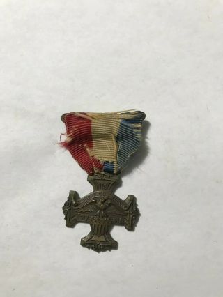 Wwi 1917 - 18 Us Expeditionary Force 138th Field Artillery Medal With Ribbon