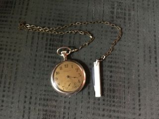 Vintage Standard Usa Pocket Watch W Chain And Knife