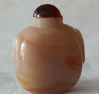 Fine Peking Glass Snuff Bottle Imitating Agate - Scarce