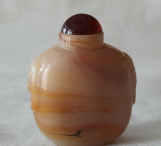 FINE PEKING GLASS SNUFF BOTTLE IMITATING AGATE - Scarce 2