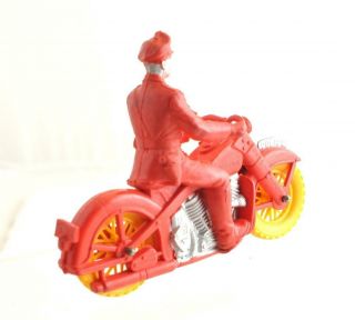 Vintage Auburn Rubber Co.  toy Policeman on Police Motorcycle Harley Davidson 3