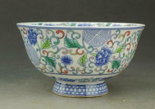 Chinese Old Porcelain Famille Rose Flower Pattern Bowl /qianlong Mark B01